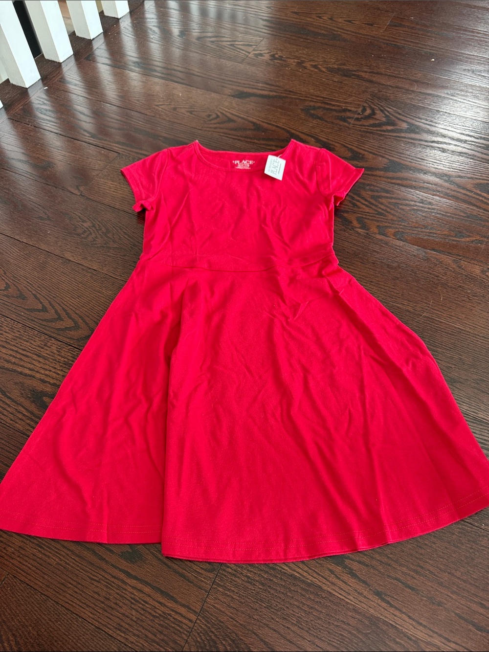 The Children's Place Bright Red Short Sleeve Skater Dress